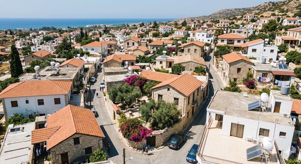 View of a Cyprus village neighborhood